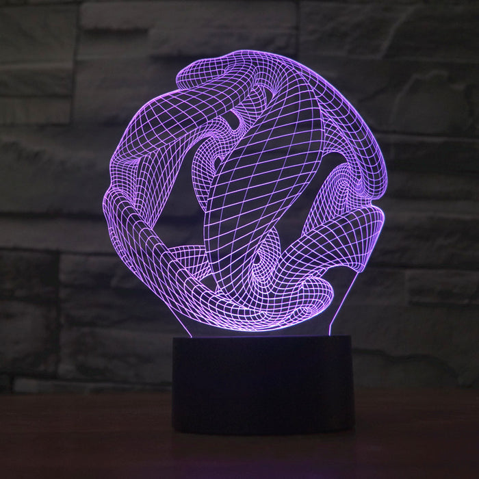 Abstract Spiral Ball Sculpture 3D Optical Illusion Lamp - 3D Optical Lamp