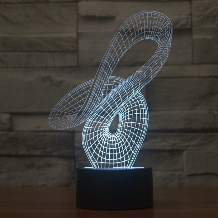 Abstract Twisting Ribbon 3D Optical Illusion Lamp - 3D Optical Lamp