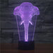 Realistic Elephant Head Bust 3D Optical Illusion Lamp - 3D Optical Lamp