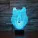 Stoic Wolf Head Bust 3D Optical Illusion Lamp - 3D Optical Lamp