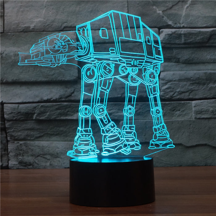 Star Wars Inspired AT-AT Walker 3D Optical Illusion Lamp - 3D Optical Lamp