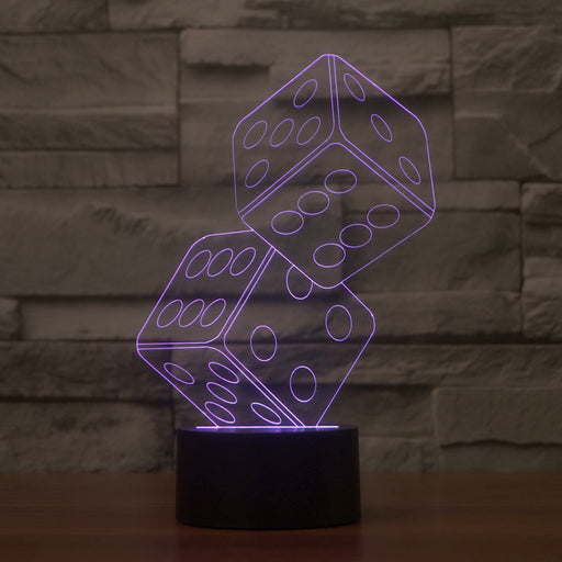 Creative Tumbling Dice 3D Optical Illusion Lamp - 3D Optical Lamp