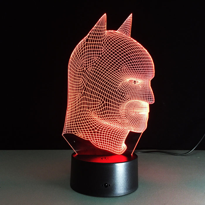 DC Comics Inspired Realistic Batman Bust 3D Optical Illusion Lamp - 3D Optical Lamp