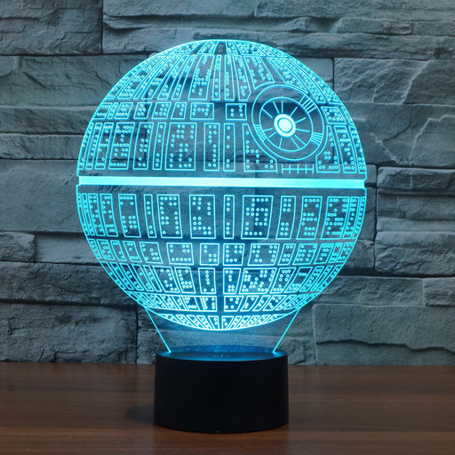 Star Wars Inspired Death Star 3D Optical Illusion Lamp - 3D Optical Lamp