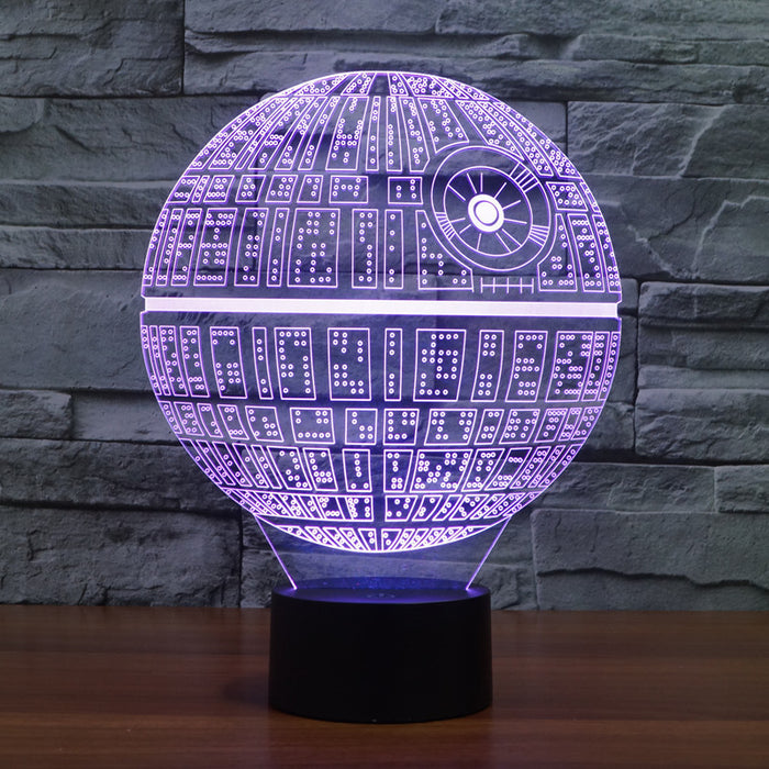 Star Wars Inspired Death Star 3D Optical Illusion Lamp - 3D Optical Lamp