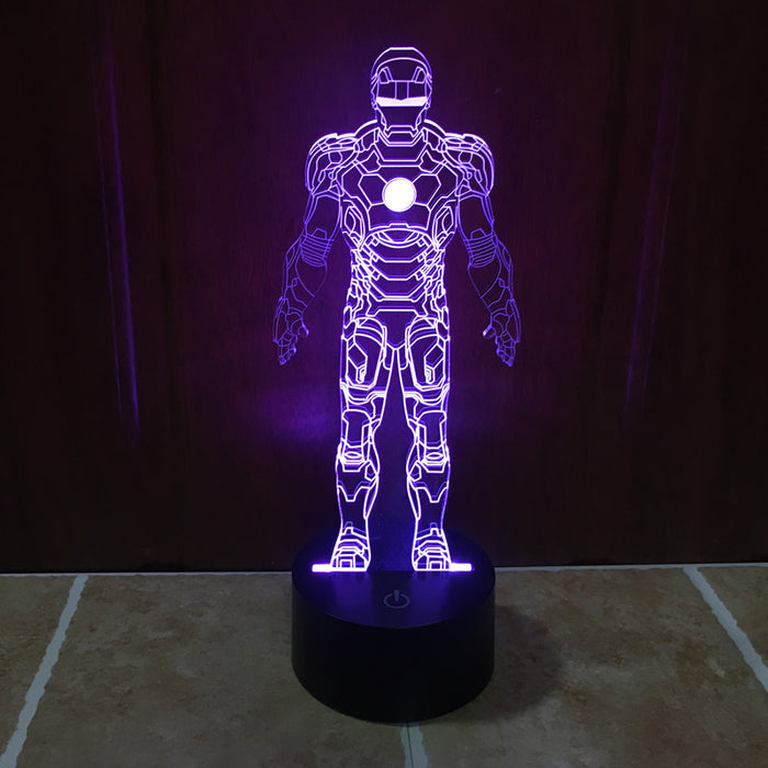 Marvel Inspired Iron Man 3D Optical Illusion Lamp - 3D Optical Lamp