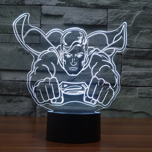 DC Comics Inspired Flying Superman Sculpture 3D Optical Illusion Lamp - 3D Optical Lamp