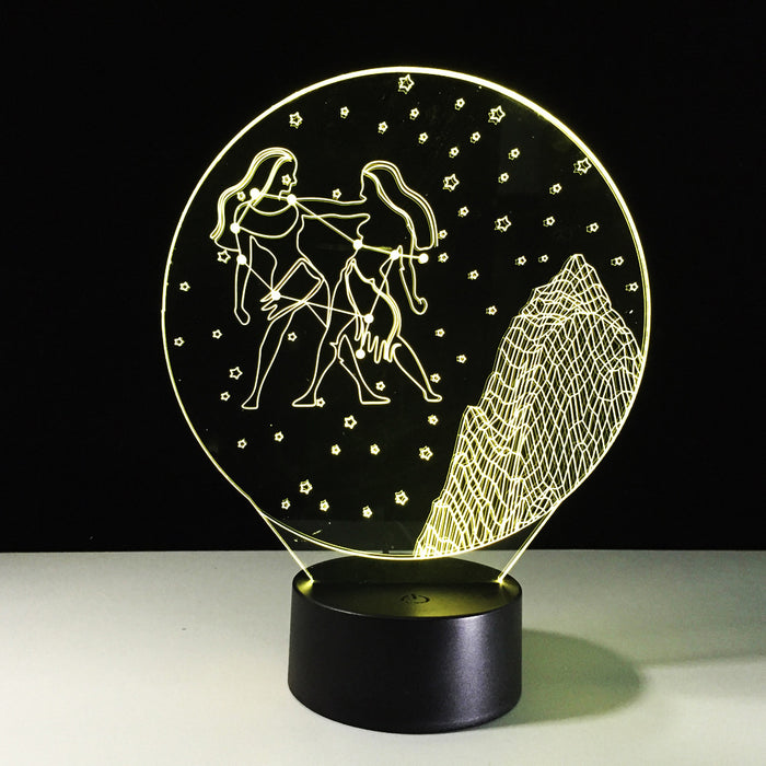 Gemini Horoscope 3D Optical Illusion Lamp - 3D Optical Lamp