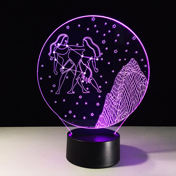 Gemini Horoscope 3D Optical Illusion Lamp - 3D Optical Lamp