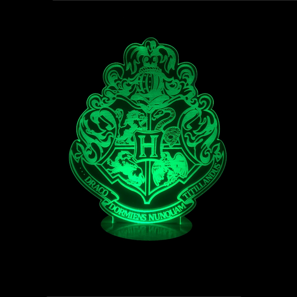 Harry Potter Inspired Hogwarts Crest 3D Optical Illusion Lamp - 3D Optical Lamp
