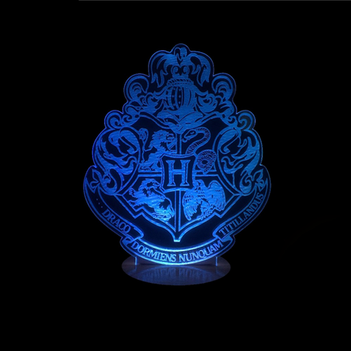 Harry Potter Inspired Hogwarts Crest 3D Optical Illusion Lamp - 3D Optical Lamp