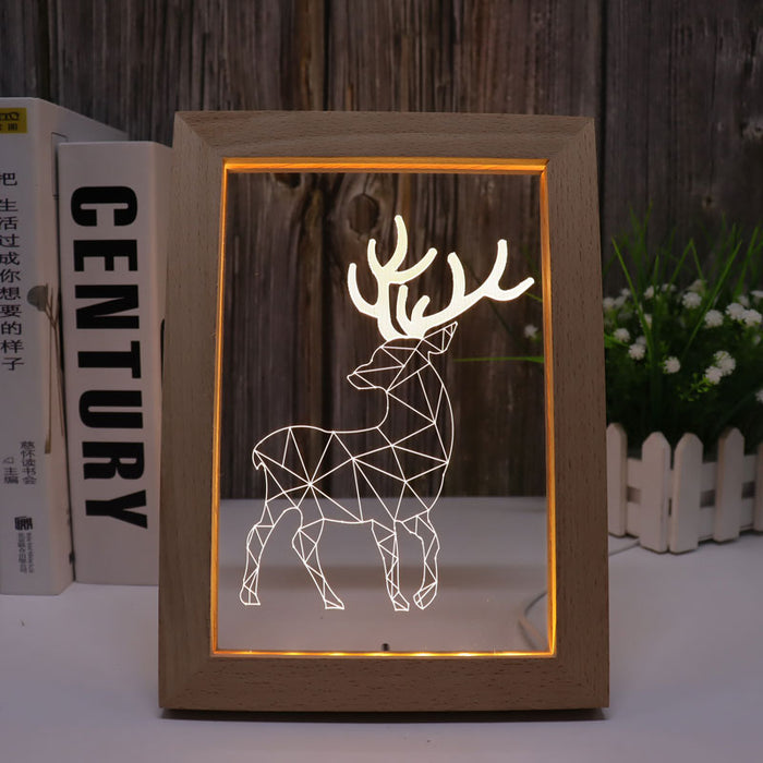 Deer Warm White 3D Optical Illusion Lamp