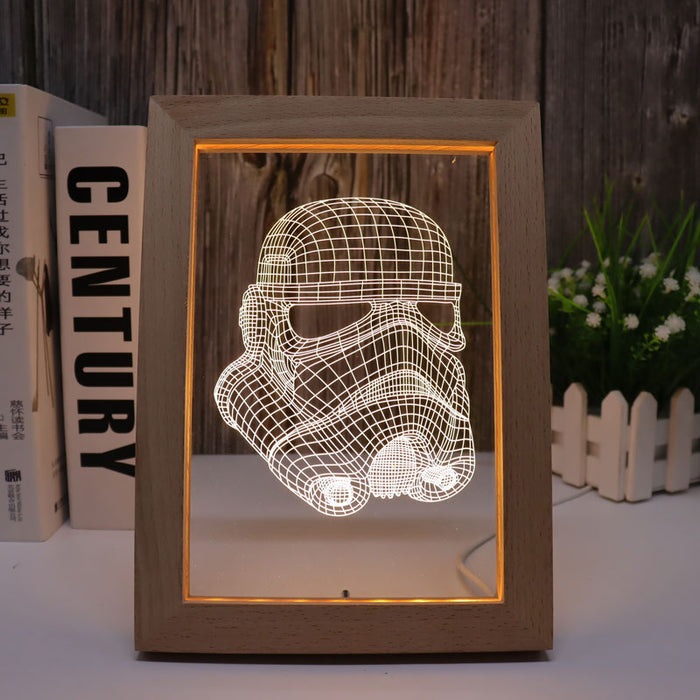 Star Wars Helmet Warm White 3D Optical Illusion Lamp