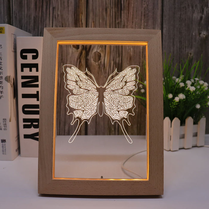 Butterfly Warm White 3D Optical Illusion Lamp