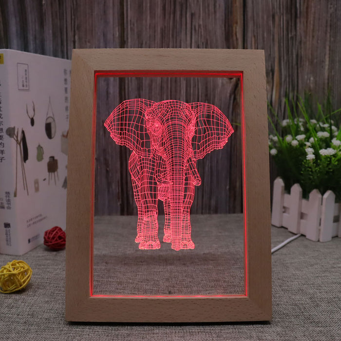Elephant RGB 3D Optical Illusion Lamp