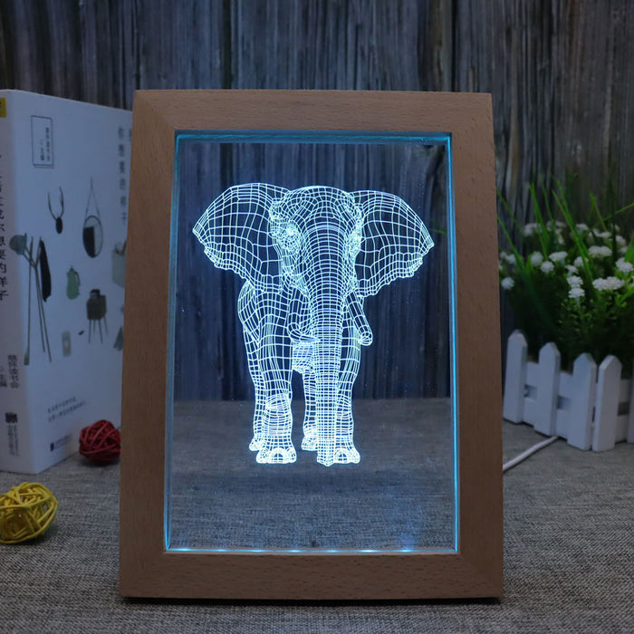 Elephant RGB 3D Optical Illusion Lamp