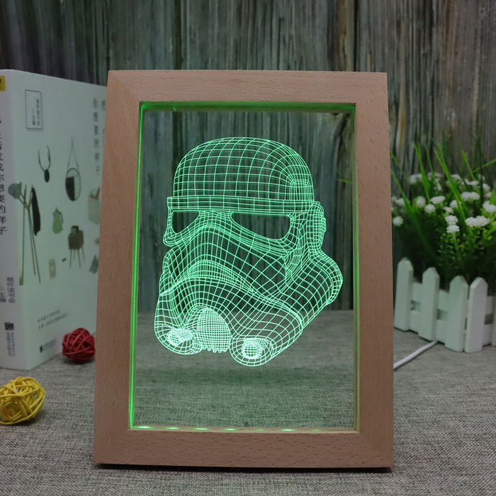Star Wars Helmet RGB 3D Optical Illusion Lamp