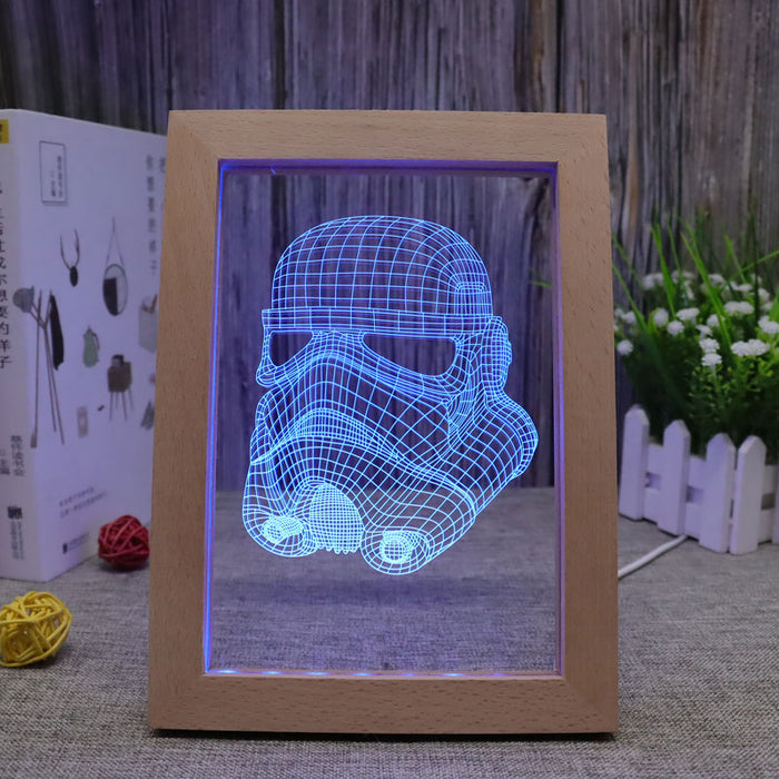 Star Wars Helmet RGB 3D Optical Illusion Lamp