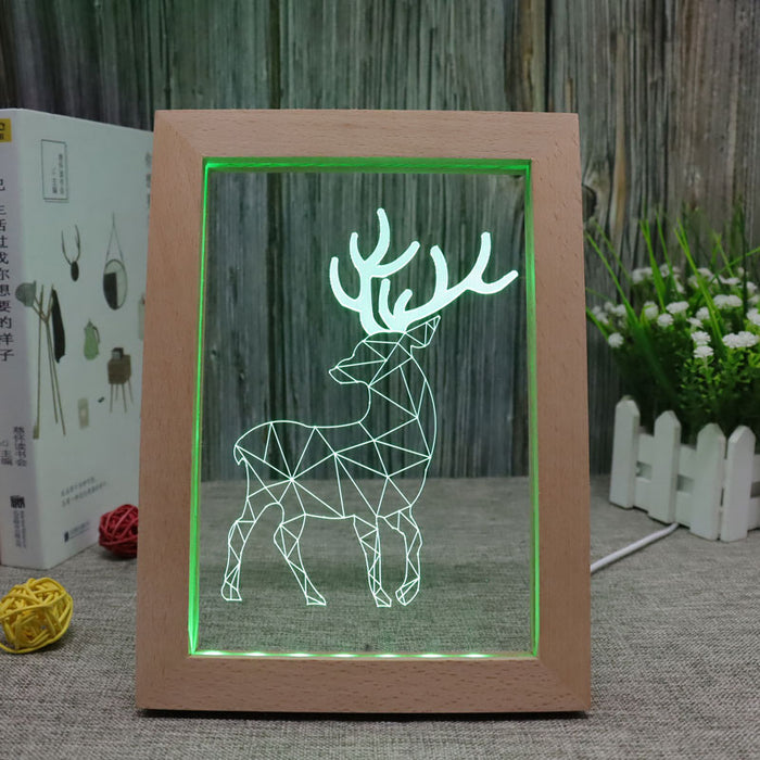Deer RGB 3D Optical Illusion Lamp