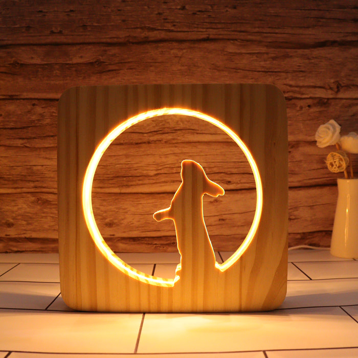 Bunny Hallow Carving Lamp
