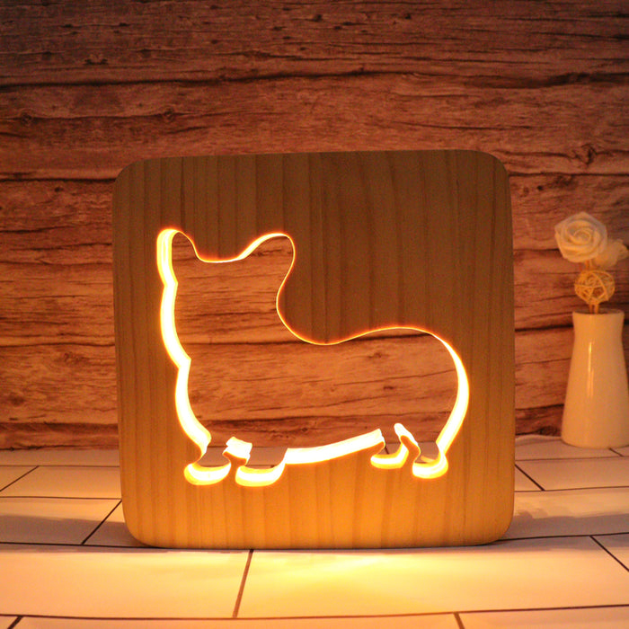 Corgi Dog Hallow Carving Lamp