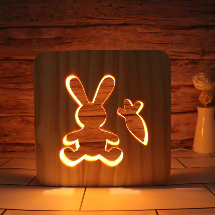Bunny Hallow Carving Lamp