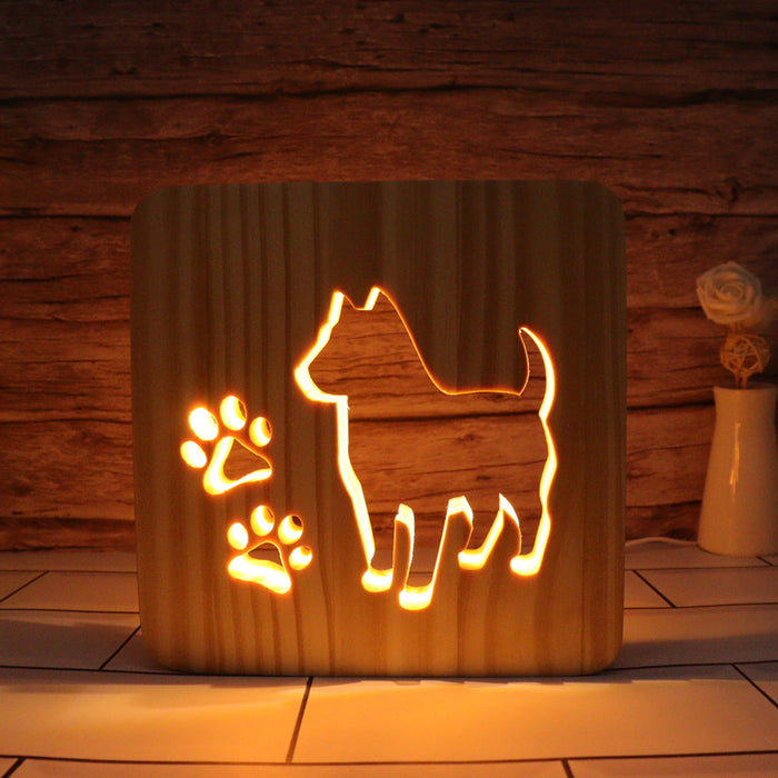 Dog Hallow Carving Lamp