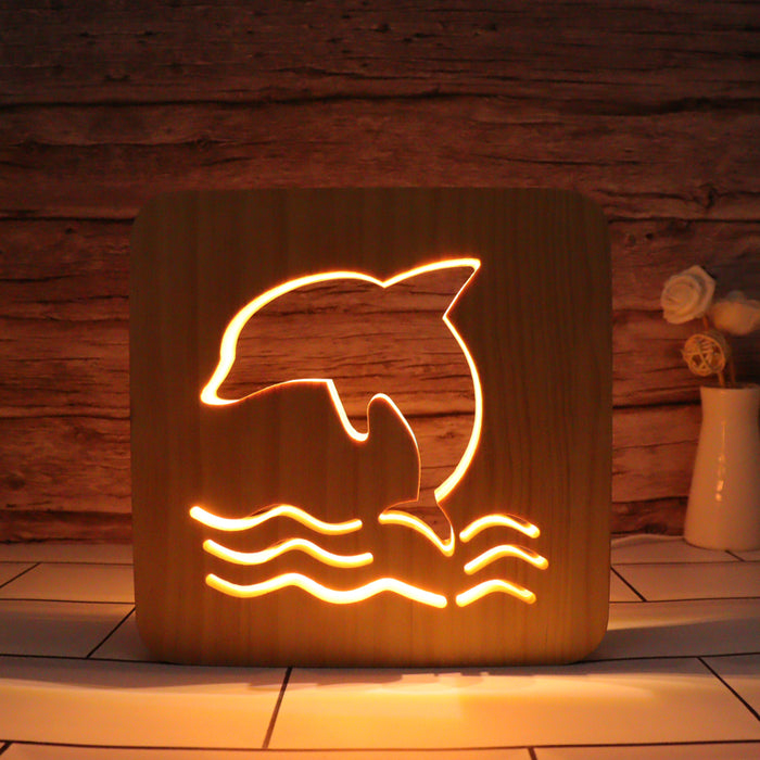 Dolphin Hallow Carving Lamp