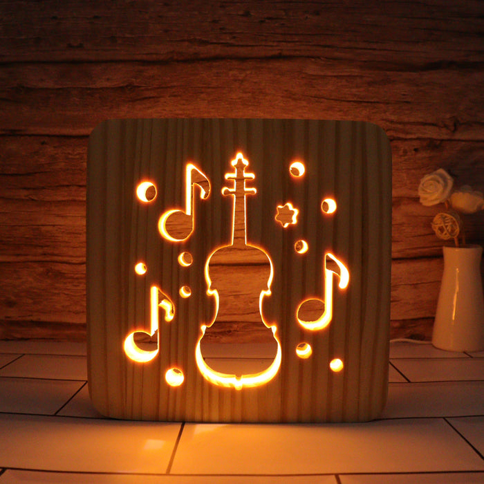 Violin Hallow Carving Lamp