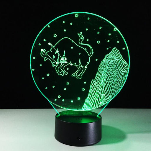 Taurus Horoscope 3D Optical Illusion Lamp - 3D Optical Lamp