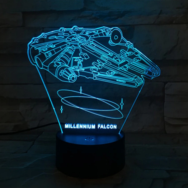 Star Wars Millennium Falcon 3D Remote Control 3 vision lights - 3D Optical Lamp