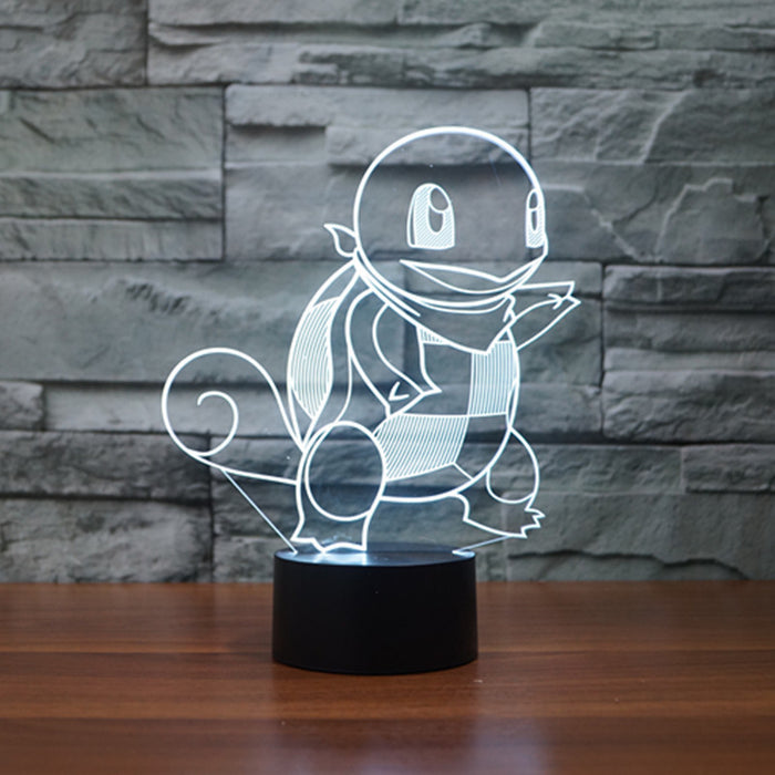 Pokemon Inspired Squirtle 3D Optical Illusion Lamp - 3D Optical Lamp