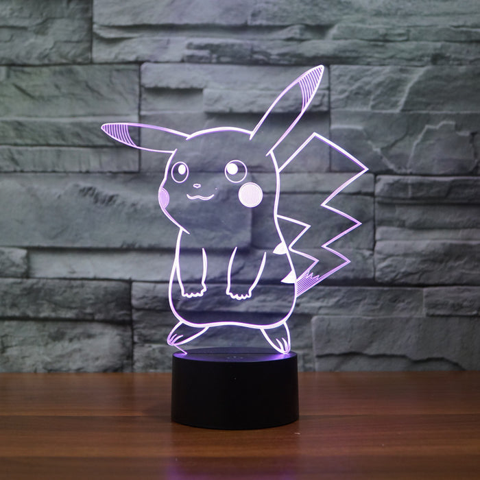 Pokemon Inspired Pikachu 3D Optical Illusion Lamp - 3D Optical Lamp