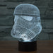 Star Wars Inspired Storm Trooper Helmet 3D Optical Illusion Lamp - 3D Optical Lamp