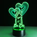 Valentine's Day Double Heart 3D Optical Illusion Lamp - 3D Optical Lamp