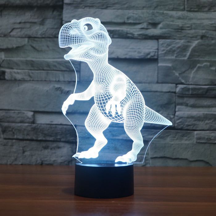 Adorable Cartoon Dinosaur 3D Optical Illusion Lamp - 3D Optical Lamp