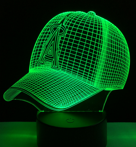 A Touch 3D  Peaked Cap Baseball Colorful Nightlight - 3D Optical Lamp