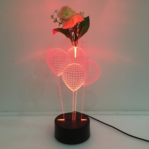 Balloon 3D Vase Flower Arrangement Stereo Lamp - 3D Optical Lamp