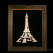 Solid Wood 3D Bedside  Photo Frame Lamp-Iron Tower - 3D Optical Lamp