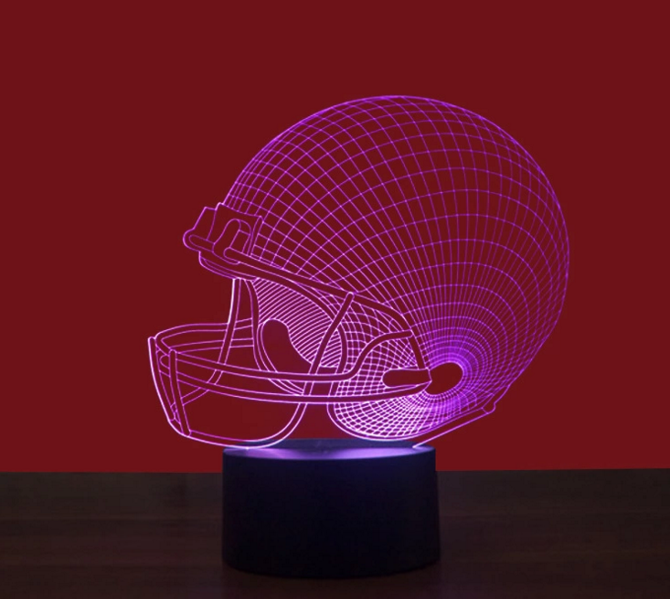 Football Helmet 3D Light Colorful Lights Creative Lamp - 3D Optical Lamp
