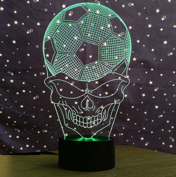 Football Skull 3D Nightlight Creative Vision Lamp - 3D Optical Lamp