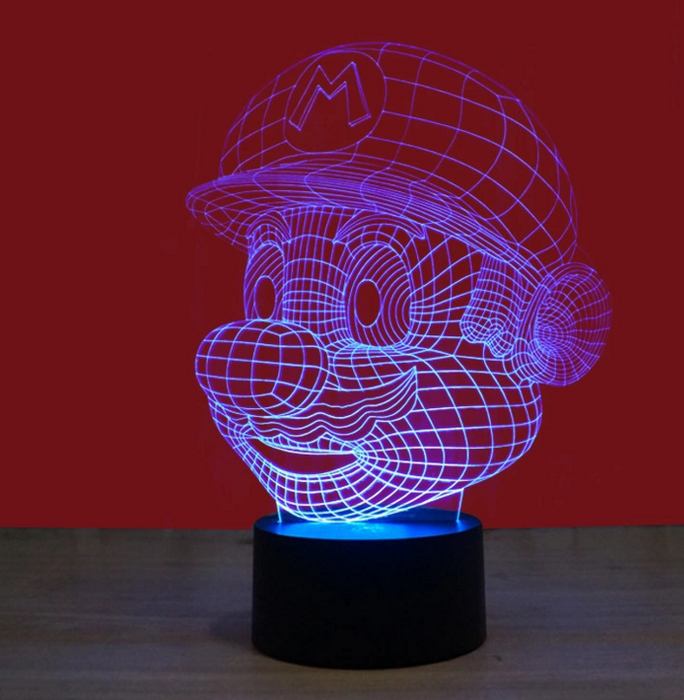 Super Mario 3D Nightlight 3D Visual Creative Lamp - 3D Optical Lamp