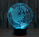 America Europe Globe 3D Colorful Gradient Nightlight - 3D Optical Lamp
