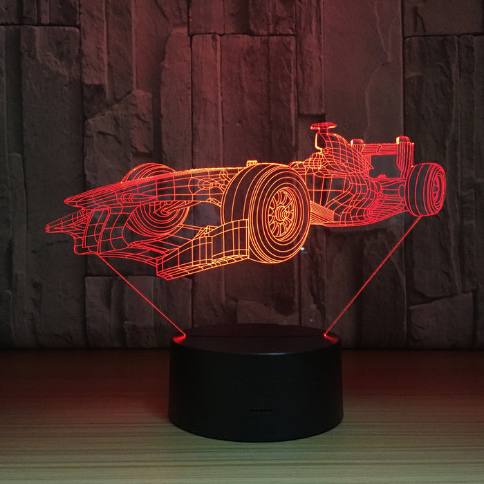 Racing Car 3D Optical Illusion Lamp - 3D Optical Lamp