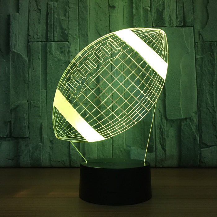 Rugby Football 3D Optical Illusion Lamp - 3D Optical Lamp