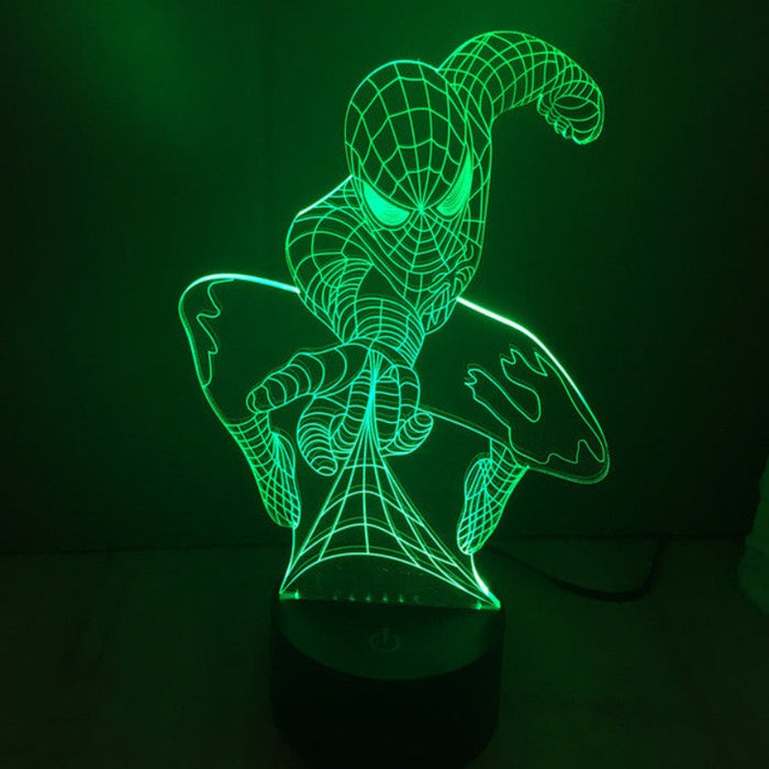 Marvel Inspired Web Slinging Spiderman 3D Optical Illusion Lamp - 3D Optical Lamp