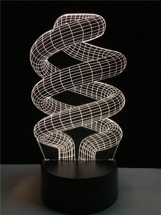 Spiral ring touch 3D colorful Nightlight  lamp - 3D Optical Lamp