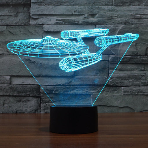 Star Trek Inspired Enterprise Ship 3D Optical Illusion Lamp - 3D Optical Lamp