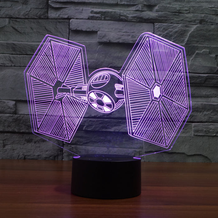 Star Wars Inspired Tie Fighter 3D Optical Illusion Lamp - 3D Optical Lamp