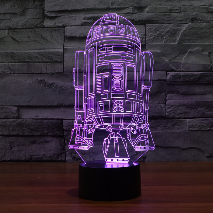 Star Wars Inspired R2-D2 3D Optical Illusion Lamp - 3D Optical Lamp